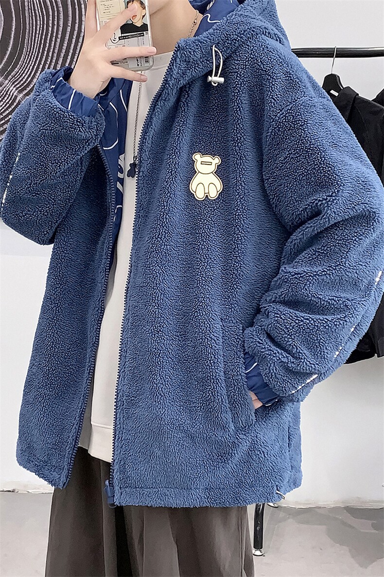 冬季青少年羊羔绒加厚棉衣时尚两面穿外套男女8830-P115控价138,男装棉衣,电商A441-1