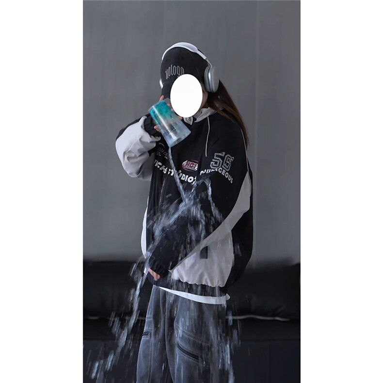 抖音视频截图只展示大货印花立领机车潮牌棉服77950特P85,男装棉衣,星座226-2