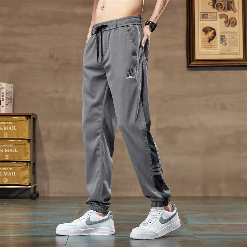 夏季新款男士休闲裤纯色百搭卫裤男哈伦修身小脚裤K8662-p48主推图片