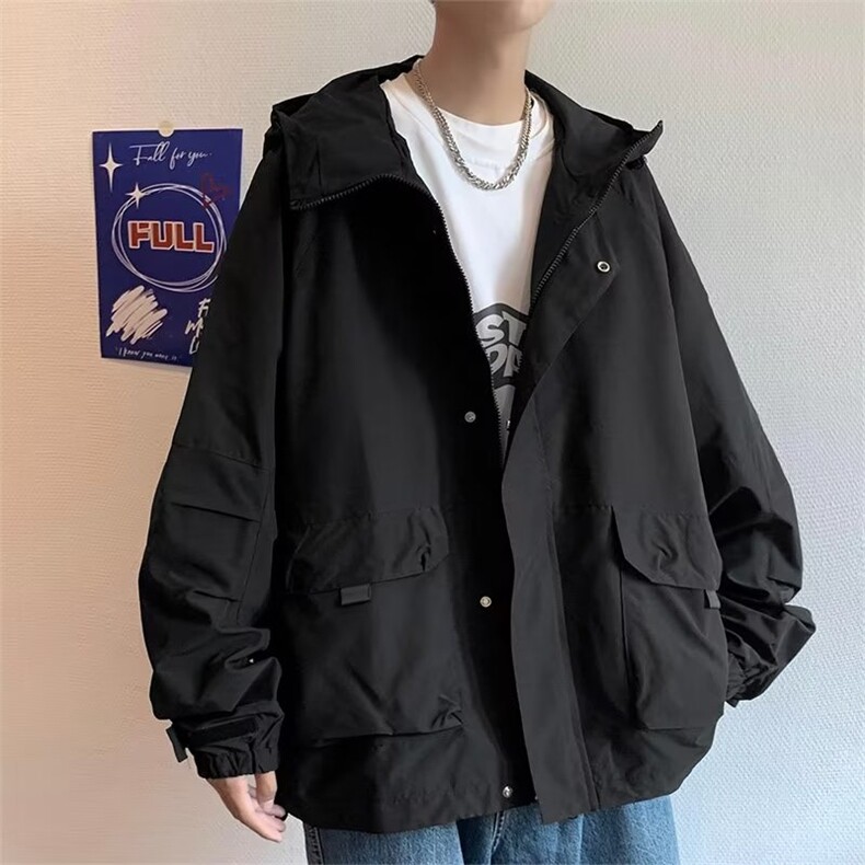 男秋季2023新款长袖夹克外套连帽冲锋衣J9913P58,男装夹克,星座1116-2