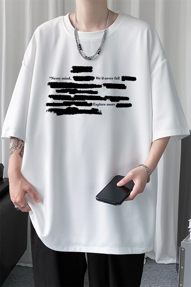 华夫格t恤男短袖男大码五分袖HT73445-P22,男装T恤,电商A040