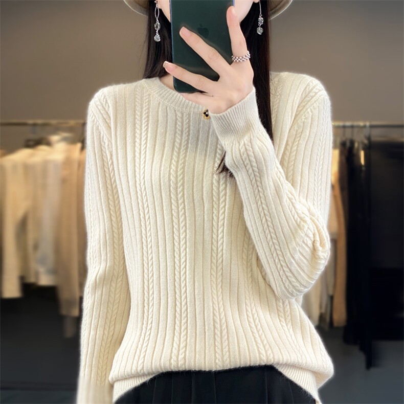 秋冬季新款纯色毛衣女长袖宽松显瘦百搭上衣,针织衫/毛衣,贵皇网供仓