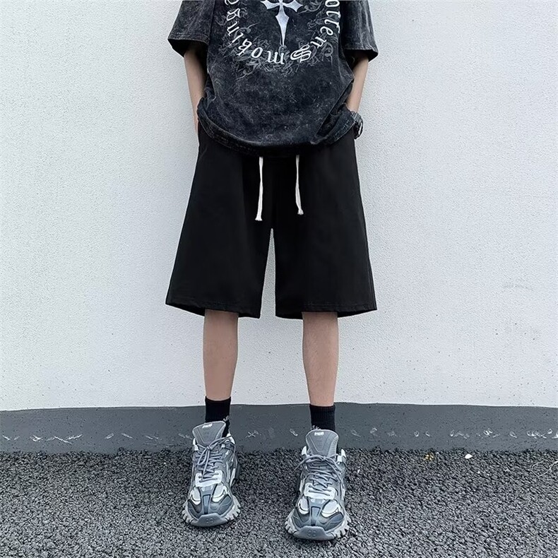 夏季休闲裤男士韩版潮流纯色百搭痞帅2024新款ins五分裤K5253-P43,男装牛仔裤,星座412-2