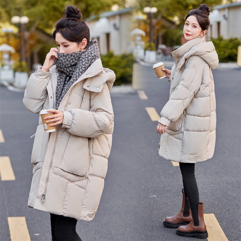 时尚新款女装棉衣加厚保暖羽绒棉外套气质显瘦中长款棉服，女装棉衣/棉服，利佳可人