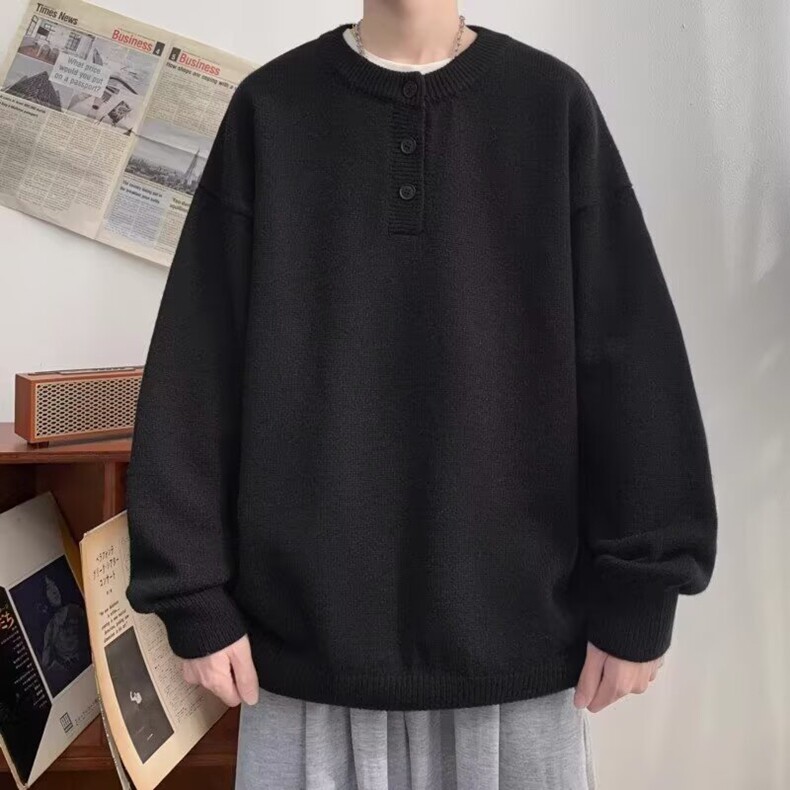 亨利领毛衣男款秋冬季可机洗毛线衫慵懒高级中性风针织衫,男装针织衫/毛衣,星座218-8