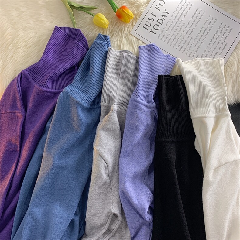 XZ216-MM87-P30暖光莫兰迪卡色打底高领毛衣21新款男女中性蓝，男装针织衫/毛衣，星座716-5（原216-1）