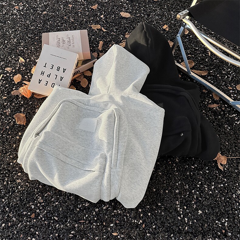 春秋季新款连帽拉链卫衣男女宽松休闲简约美式外套开衫Y0768-P55,女装短外套,星座308B-2