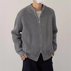 韩系宽松半高领长袖针织衫男秋冬季上衣拉链开衫毛衣外套M2366，男装针织衫/毛衣，星座1116A（原606A-3）