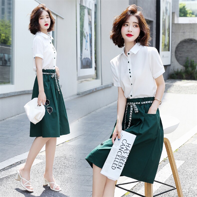 衬衫连衣裙两件套女夏季2025新款小个子显高显瘦高级感御姐套装裙,女装套装/套裙,难舍钰依