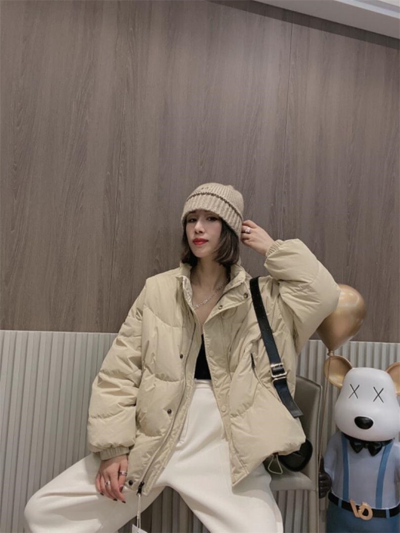 立领面包羽绒服外套ＭLXL，女装羽绒服，可纳奇