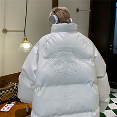 港风鳄鱼纹钢印字母图案设计大码休闲潮流棉衣男MY77727P128控168，男装棉衣，星座227-7