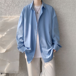 衬衫男2025春季新款港风宽松纯色长袖衬衣CY008-P30图片