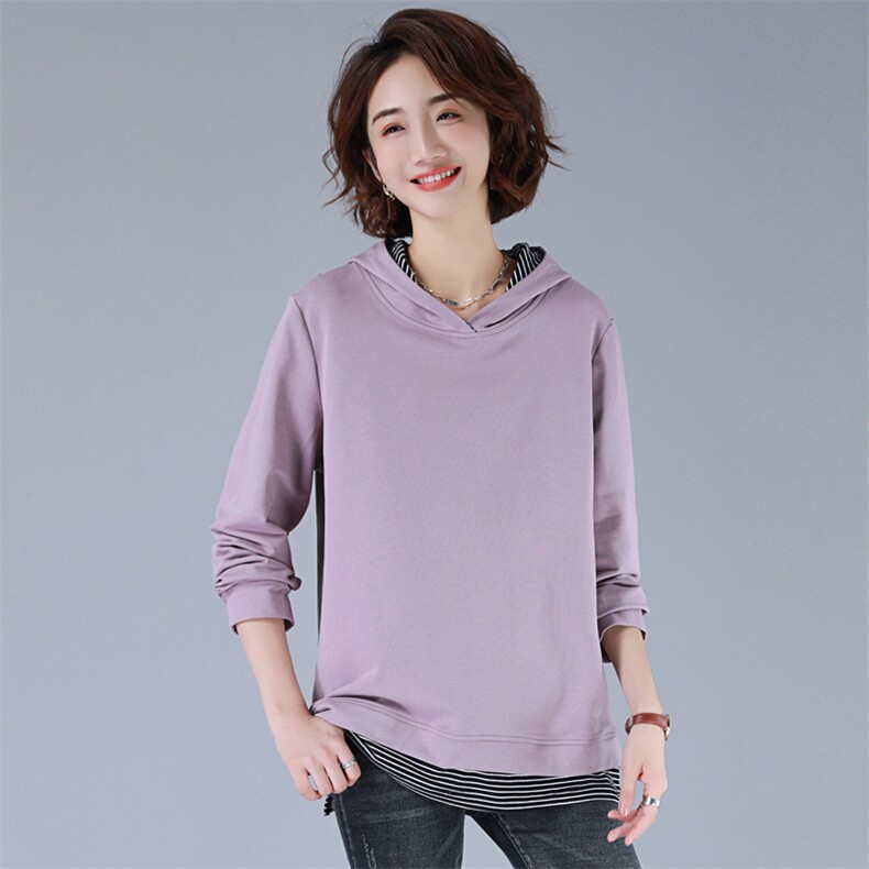 时尚潮流个性百搭简约舒适甜美可爱舒适柔软连帽,女装T恤,丽影随形