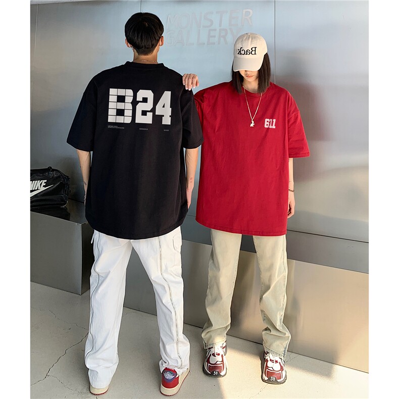 情侣装2026夏装新款美式潮字母印花圆领宽松短袖T恤D275P33,男装T恤,电商A335-1（原A458）