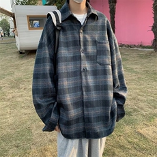 加厚格子衬衫男长袖韩版潮流美式帅气2025秋冬季ins夹克CY500-P63，男装夹克，星座412