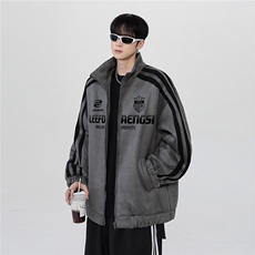 春季新款麂皮绒开衫外套男潮牌美式复古情侣棒球服夹克男特p68，男装夹克，电商C307