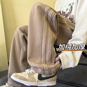 冬季加绒加厚休闲裤男女宽松保暖裤kk346p55