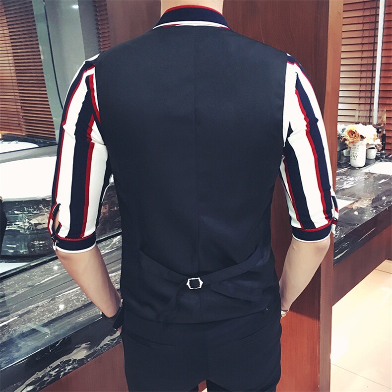 Y8717-2021翻领胸花装饰男马甲外套酒吧夜店KTV服务生马甲,男装背心/马甲,星座717A