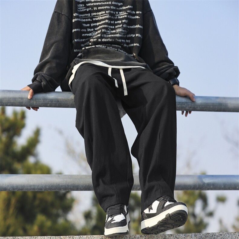 春秋季美式高街直筒工装裤2024新款潮牌宽松痞帅休闲裤 K7587-P32图片