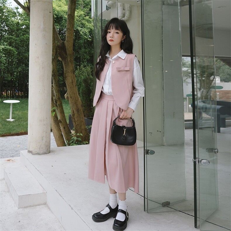 美拉德穿搭咖色衬衫连衣裙女春秋2025年新款轻熟风长裙假两件套装图片