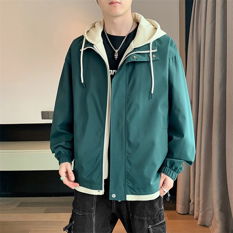 秋季现货假两件夹克男二开三防冲锋衣外套DSA157B-JK763-P68,男装夹克,电商A157B