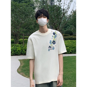 万针全刺绣解构设计260克重磅双纱纯棉高品质美式高街短袖T恤特39图片