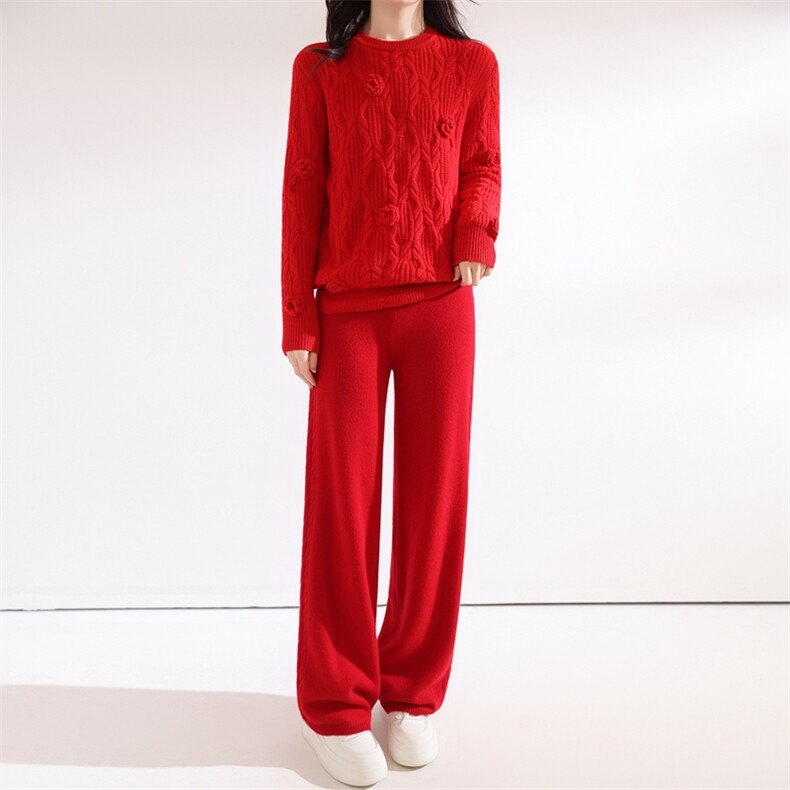 2025年秋季时尚百搭通勤简约休闲新年款套装，女装套装/套裙，鹏源羊绒