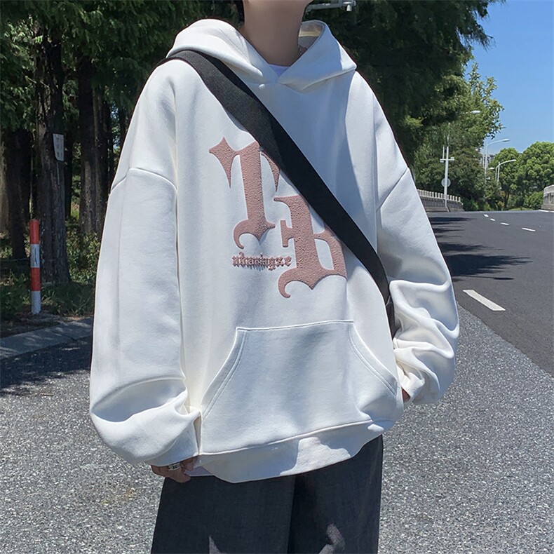 XZ213-JK07-P60控75港风大码ins潮牌百搭印花袋鼠兜套头连帽卫衣,男装卫衣,星座213
