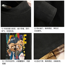 BT40211-P30加绒款-P40半高领长袖t恤男大码内搭打底衫男砖墙，男装T恤，电商A040A