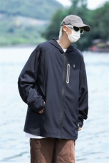 日系休闲冰丝防晒衣男女夏季薄款连帽夹克潮牌户外运动冲锋衣外套，男装防晒衣，星座505-2（原电商A260-1)