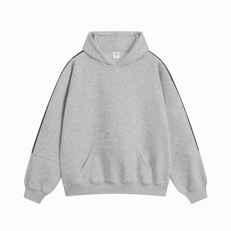 三条杠织带宽松连帽潮牌卫衣加绒D328-WY699-P50特65棉35聚酯纤维,男装卫衣,电商D328