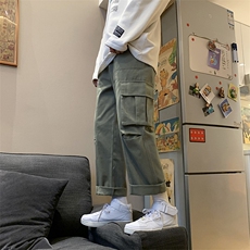 新款男潮流文艺九分裤修身ins纯棉休闲裤慵懒流行韩版K1074-P30，男装休闲裤，星座512-2