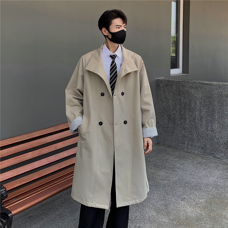 秋冬新款中长款风衣韩版腰带双排扣大衣外套GS9096,男装风衣,星座1206（原A206）