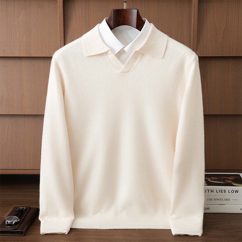 2025秋冬新款舒适百搭简约长袖羊毛衫，男装羊毛衫，伊雪娇羊绒