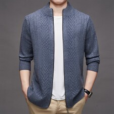 GENIOLAMODE美式结构分割卫衣男士秋季针织衫双拉链cleanfit外套，男装针织衫/毛衣，电商B360