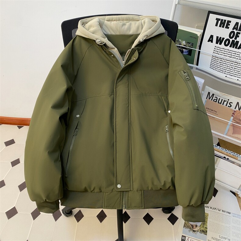 !潮流冬季连帽拉链加绒加厚棉衣情侣撞色棉服外套MY5567-P78,男装棉衣,星座610B-1