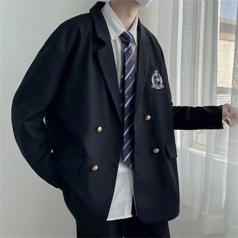 学院风西服潮男休闲ins制服小西装韩版2024春季宽松班服W5668-P55,男装西服,星座412-3