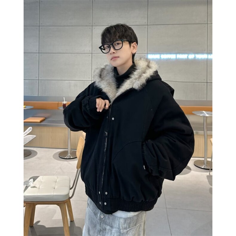 美式冬季短款棉服男夹克保暖棉袄情侣外套,男装夹克,星座716-2