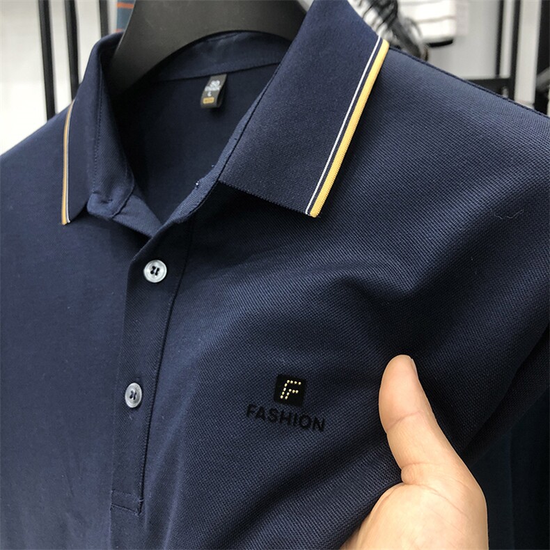 商务休闲男装夏季新款短袖T恤polo衫中年翻领薄款半袖体恤男上装,男装Polo衫,电商B212（原钱塘6029）