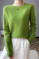 秋冬羊毛一线成衣桂花针圆领长袖打底衫毛衣DYMX2308，女装羊毛衫，美轩羊绒