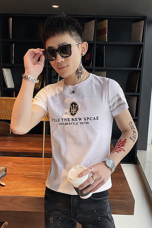 312A-7315-P35新款社会小伙短袖T恤修身男士潮流半袖体恤A,男装T恤,星座312A-5