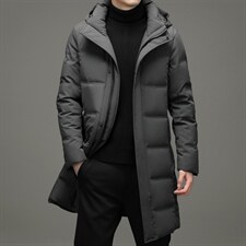 新款2023冬季脱卸帽羽绒服男装白鸭绒外套爸爸装YL21607-P390，男装羽绒服，电商B212（原钱塘6029）