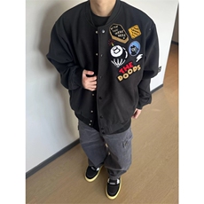 网图有货美式街头徽章字母刺绣棒球服外套男女宽松夹克A881-P43，男装夹克，星座1505