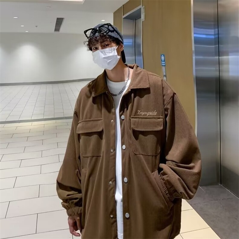 日系复古灯芯绒外套男新款上衣美式潮牌宽松工装夹克W5020-P55,男装夹克,星座1008