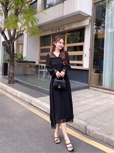蕾丝气质连衣裙图片