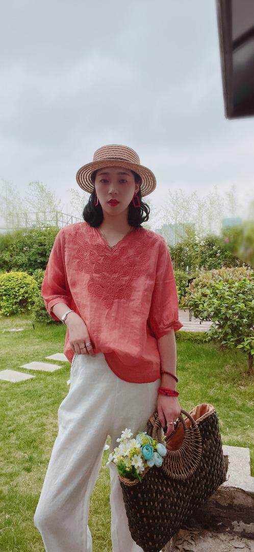 纯苎连衣裙小衫裤子裙子衬衣 时尚风 风淑女风休闲风，女装连衣裙，川哲