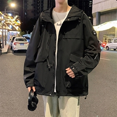 春秋户外冲锋衣男女同款防风防水连帽工装外套登山服夹克2481-P75，男装夹克，星座1403A
