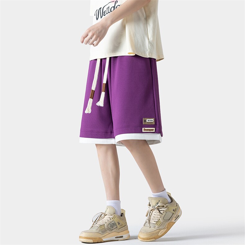 2024夏季新款无影墙大码菠萝格假两件短裤M-5XHK24365-P35,男装牛仔裤,电商A022