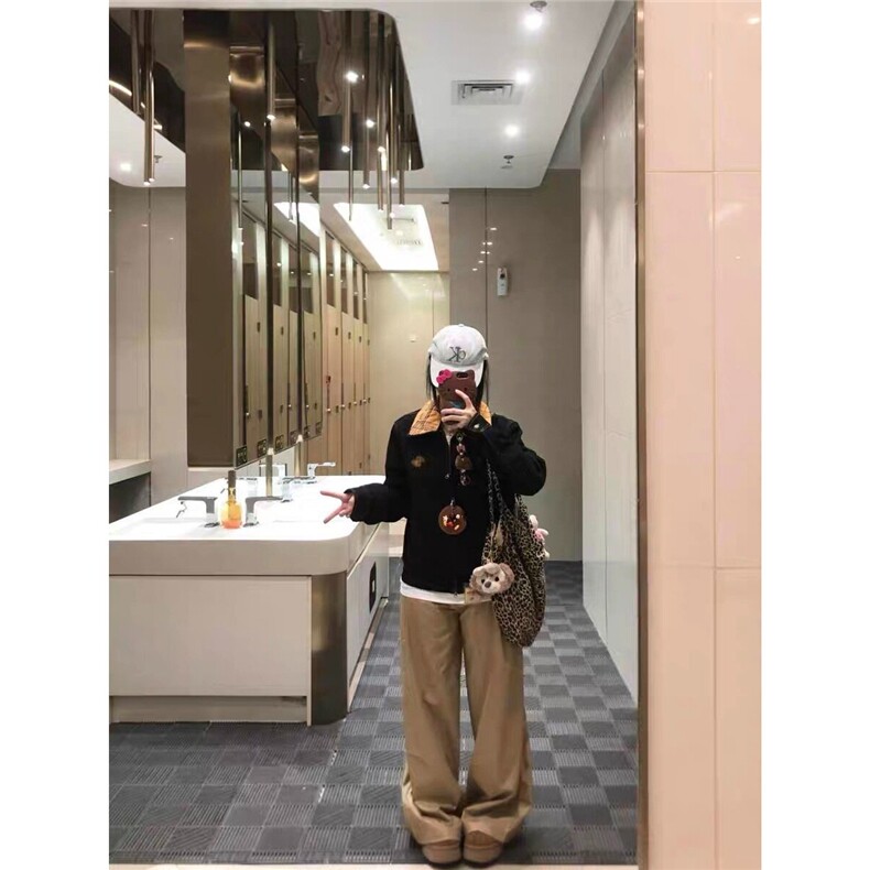 美拉德棕色假两件短款飞行员夹克男士棒球服外套JK2570,男装夹克,星座208-5
