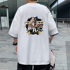 JT55016-P25假两件短袖t恤男大码胖子半袖体恤半截袖港风，男装T恤，电商A040
